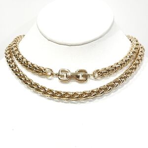 Vintage Givenchy Wheat Chain Necklace 30.5-inch Long Gold Tone Thick Chain